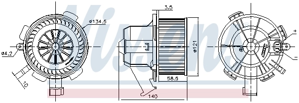 Motor de ventilador de forno (de aquecedor de salão) Nissens 87503