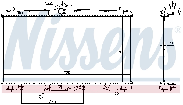 Radiador de esfriamento de motor Nissens 646906