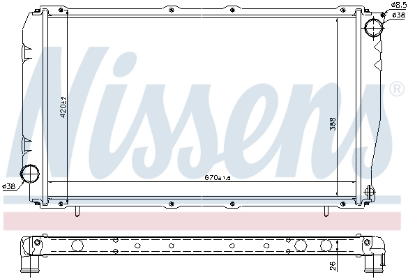Radiador de esfriamento de motor 67740 Nissens
