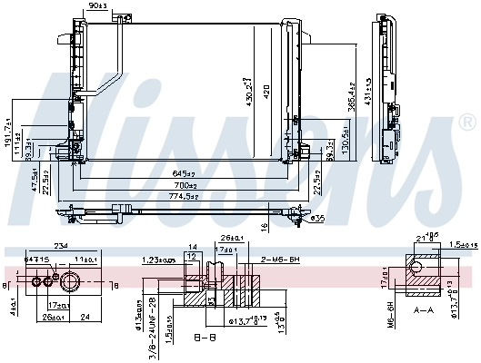 940035 Nissens Radiador de aparelho de ar condicionado