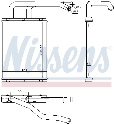 Radiador de forno (de aquecedor) Nissens 707176