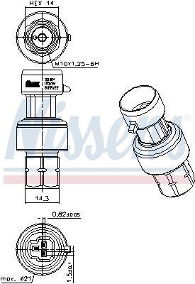 Sensor de pressão absoluta de aparelho de ar condicionado Nissens 301024