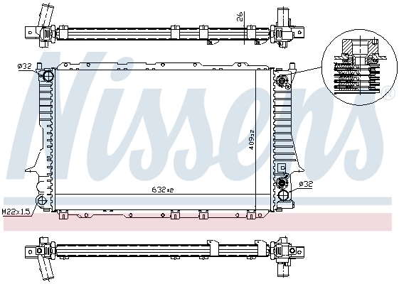 Radiador de esfriamento de motor 60476 Nissens