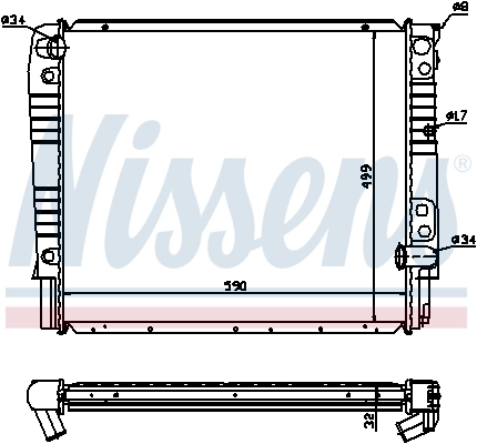 Radiador de esfriamento de motor 65528A Nissens
