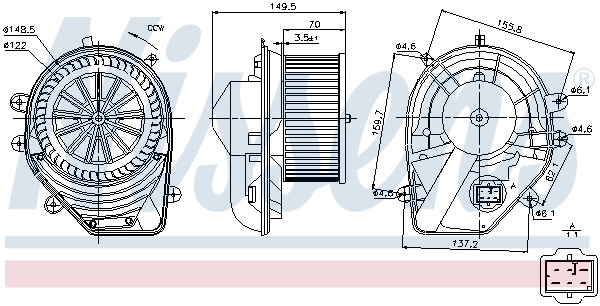 Motor de ventilador de forno (de aquecedor de salão) Nissens 87060