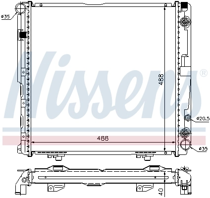 Radiador de esfriamento de motor 62763A Nissens