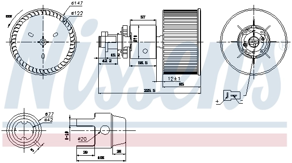 Motor de ventilador de forno (de aquecedor de salão) para Audi 100 C3 44, 44Q