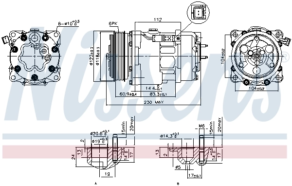 Compressor de aparelho de ar condicionado 89032 Nissens