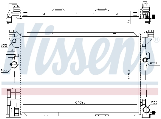 Radiador de esfriamento de motor Nissens 67187