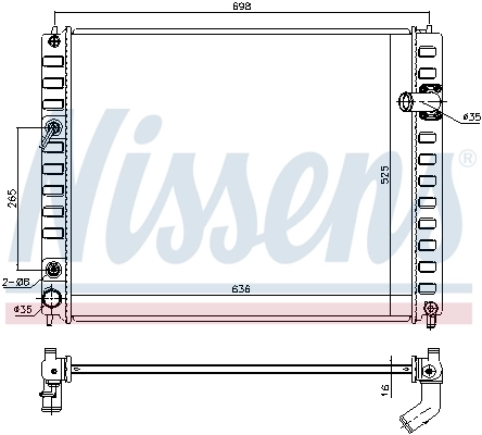 Radiador de esfriamento de motor 681208 Nissens
