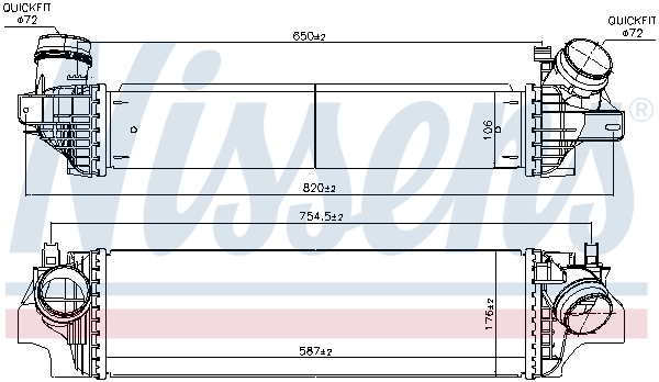 Radiador de intercooler 96103 Nissens