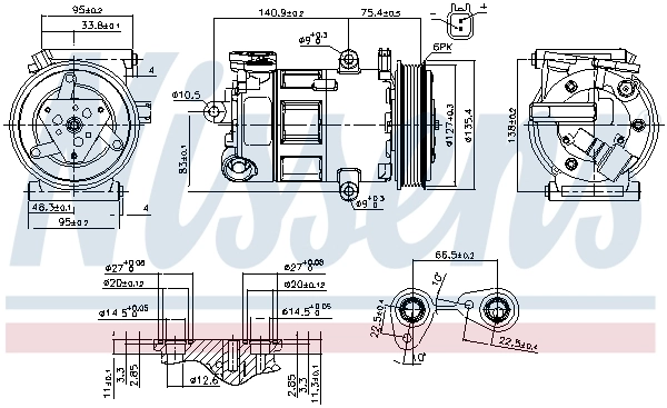 Compressor de aparelho de ar condicionado Nissens 89348