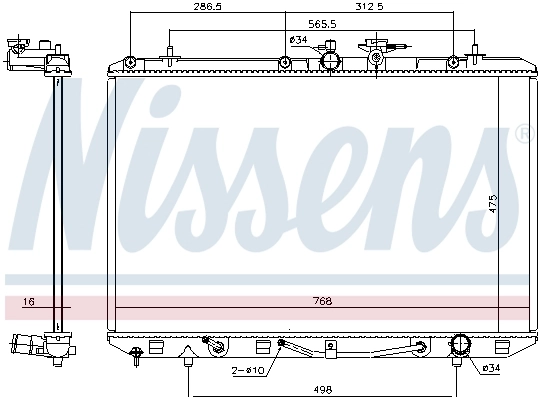 Radiador de esfriamento de motor 646927 Nissens