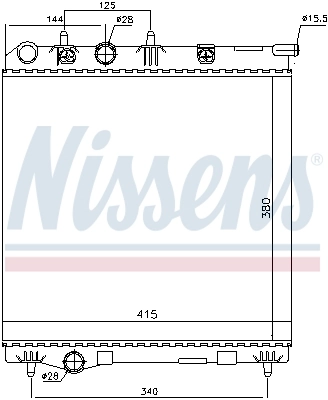 Radiador de esfriamento de motor 636002 Nissens
