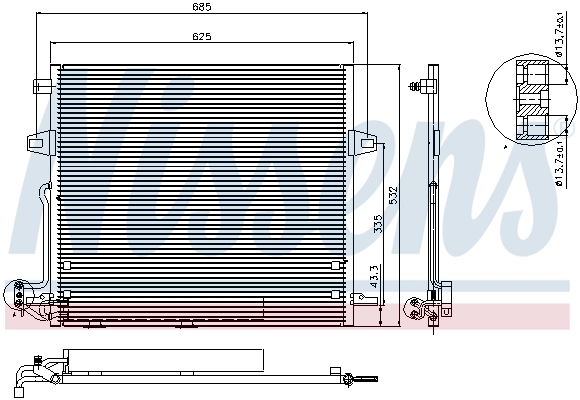 940066 Nissens Radiador de aparelho de ar condicionado