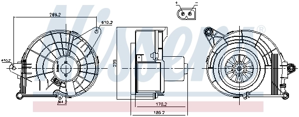 Motor traseiro de ventilador de forno (de aquecedor de salão) 87500 Nissens