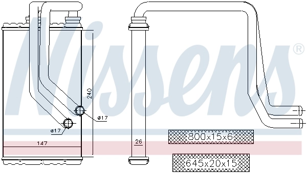 Radiador de forno (de aquecedor) Nissens 72956