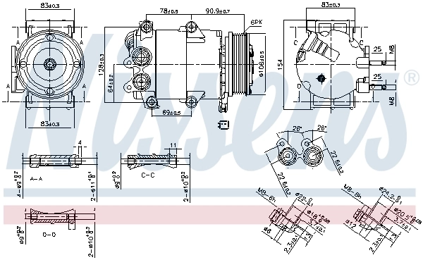 890392 Nissens Compressor de aparelho de ar condicionado