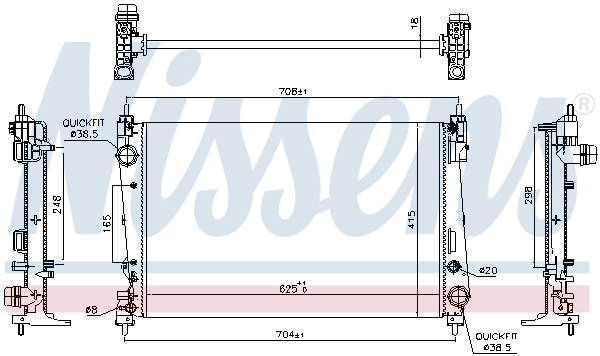Radiador de esfriamento de motor Jdeus RA0111161