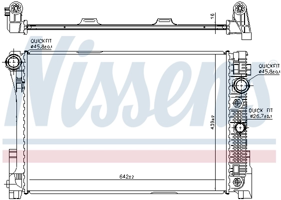 Radiador de esfriamento de motor Nissens 67161