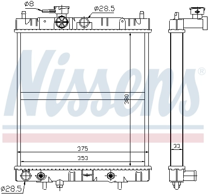Radiador de esfriamento de motor Nissens 629871