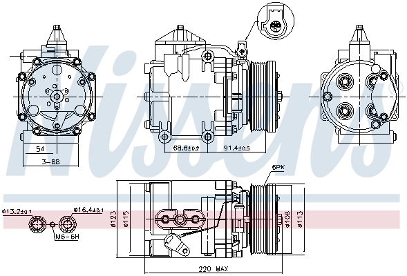 Compressor de aparelho de ar condicionado 89248 Nissens
