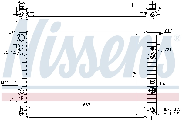 63073A Nissens Radiador de esfriamento de motor