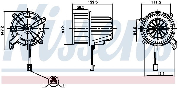 000830490164 Mercedes Motor traseiro de ventilador de forno (de aquecedor de salão)