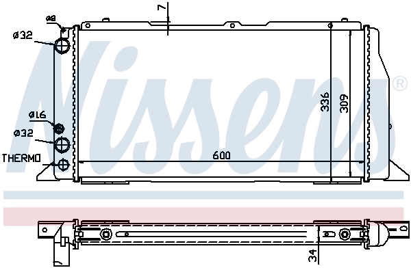 Radiador de esfriamento de motor 60487 Nissens