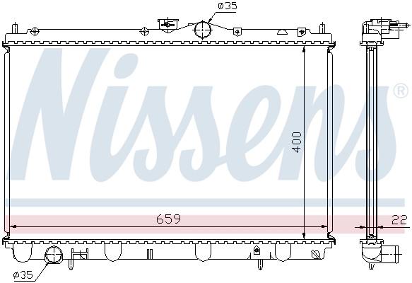 Radiador de esfriamento de motor 62857A Nissens