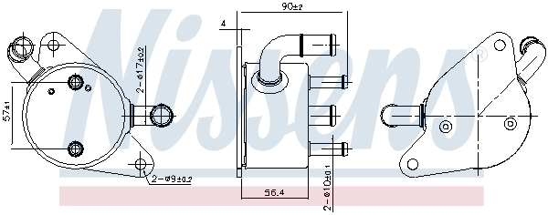 Radiador de esfriamento, Caixa Automática de Mudança Nissens 91284