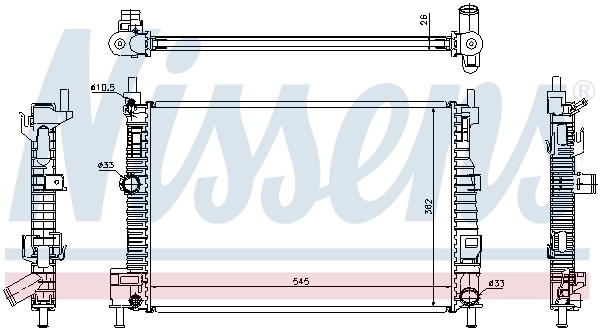 Radiador de esfriamento de motor 68523 Nissens