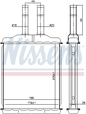 Radiador de forno (de aquecedor) Nissens 76505