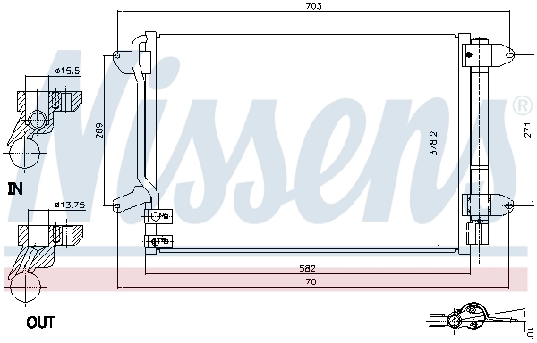 940238 Nissens Radiador de aparelho de ar condicionado