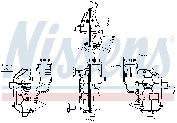 Tanque de expansão do sistema de esfriamento Nissens 996180