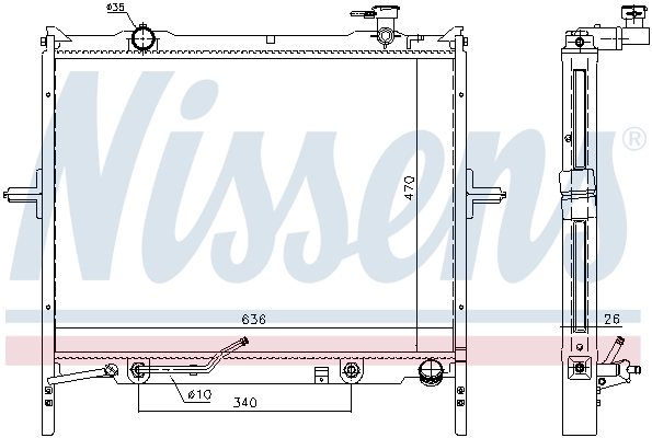 Radiador de esfriamento de motor 66772 Nissens