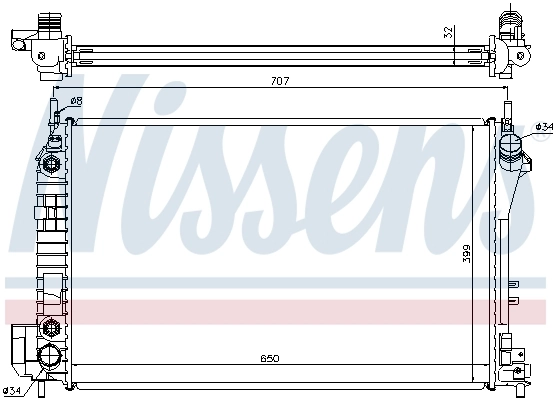 Radiador de esfriamento de motor 63023A Nissens