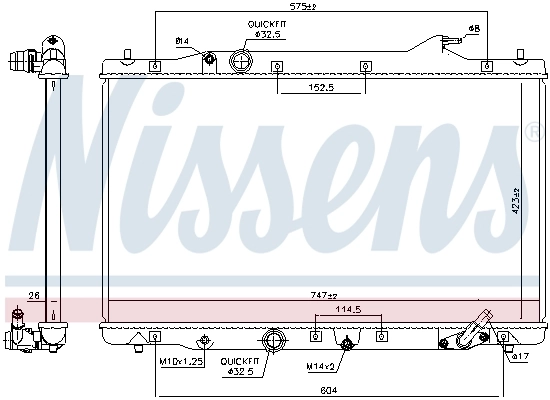 Radiador de esfriamento de motor 606216 Nissens