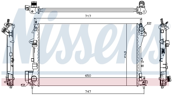 Radiador de esfriamento de motor 63024A Nissens