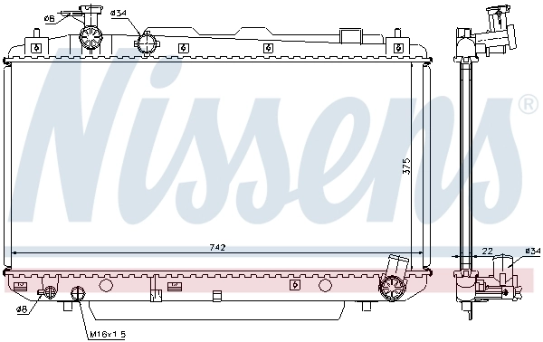Radiador de esfriamento de motor Nissens 64639A