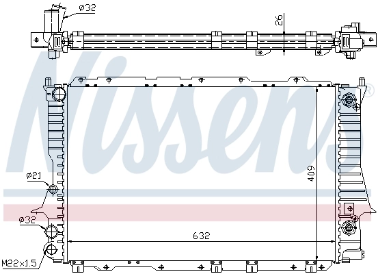 Radiador de esfriamento de motor 60477 Nissens
