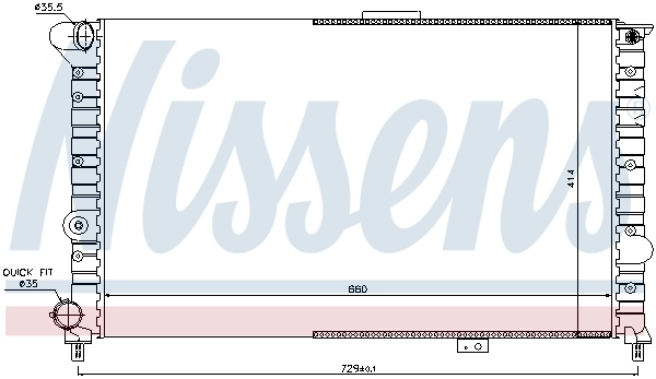 Radiador de esfriamento de motor 60054 Nissens