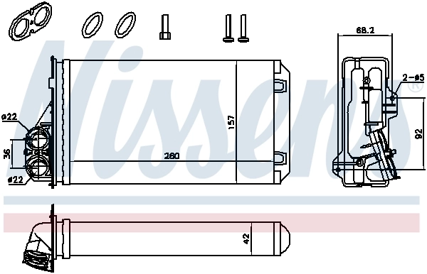 Radiador de forno (de aquecedor) Nissens 707184