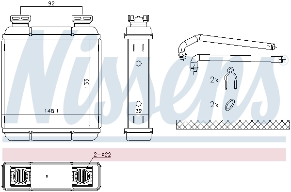Radiador de forno (de aquecedor) Nissens 72072