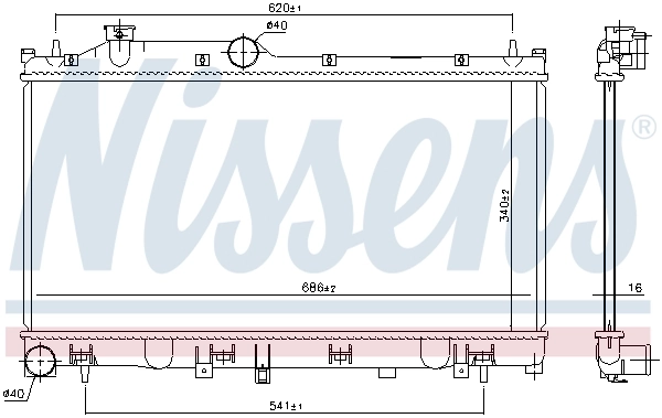 Radiador de esfriamento de motor 67744 Nissens