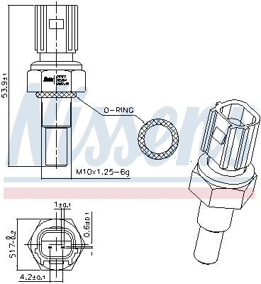 Sensor de temperatura do fluido de esfriamento (de ativação de ventilador do radiador) Nissens 207071