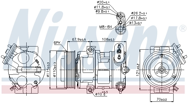Compressor de aparelho de ar condicionado 89126 Nissens