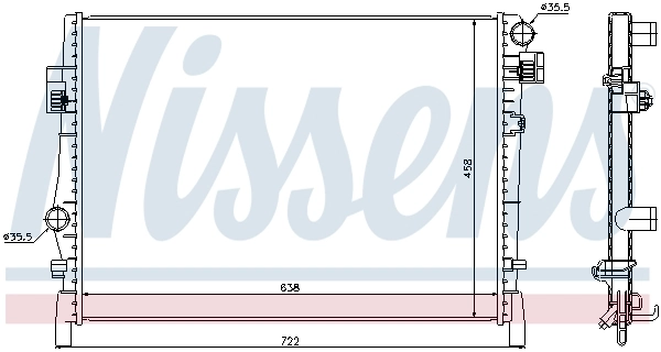 Radiador de esfriamento de motor 61027 Nissens