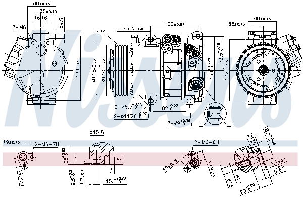 Compressor de aparelho de ar condicionado 890144 Nissens