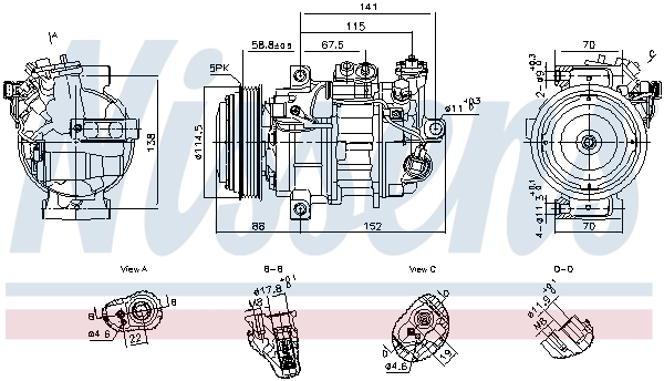 Compressor de aparelho de ar condicionado para Mercedes A V177